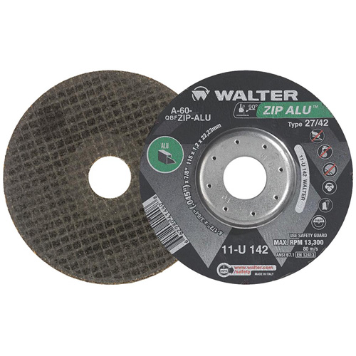 Zip Alu Cut-Off Wheel, 5" x 3/64", 7/8" Arbor, Type 27, Aluminum Oxide, 12200 RPM MAS Chibougamau