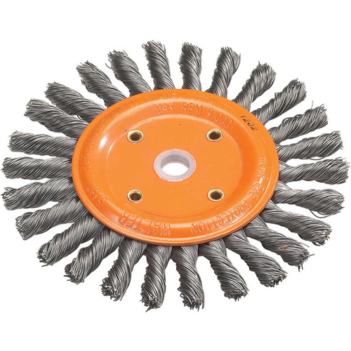 Knot-Twisted Wire Bench Wheel, 8" Dia., 0.0118" Fill, 5/8" Arbor, Steel MAS Chibougamau