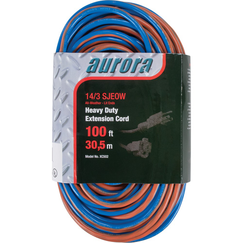 TPE-Rubber Extension Cord With Light Indicator, All-Weather, SJEOW, 14/3 AWG, 13 A, 100' MAS Chibougamau