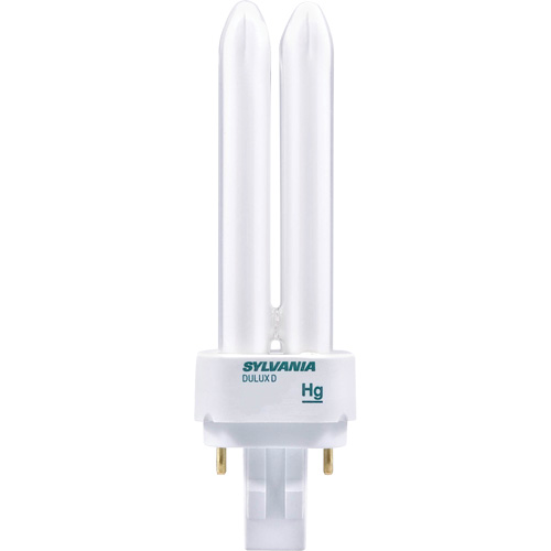 Lampe fluorescente compacte &agrave; tube double Dulux D/E, D (T4), 13 W, 4100 K, Base G24Q-1, 20 000 h MAS Chibougamau