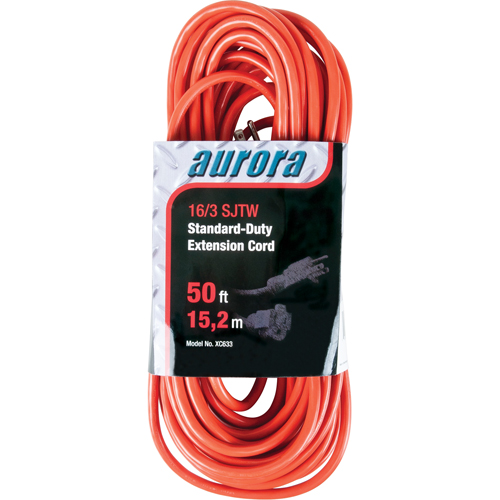 Extension Cord, Indoor/Outdoor, SJTW, 16/3 AWG, 13 A, 50' MAS Chibougamau