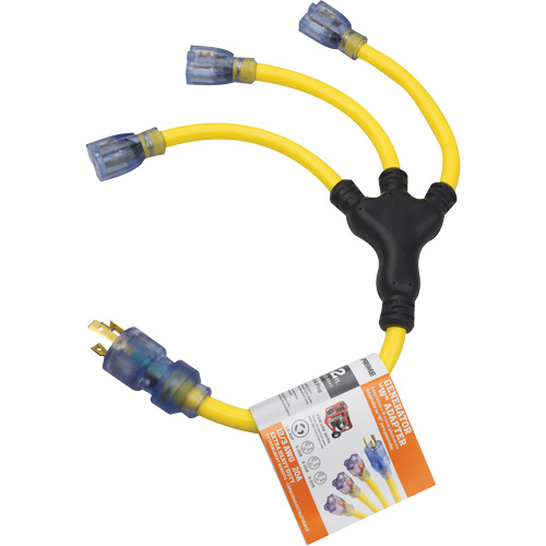 Adaptateurs pour g&eacute;n&eacute;ratrice, Ext&eacute;rieur, STOW, AWG 12/3, 30 A, 3 prise(s), 2' MAS Chibougamau
