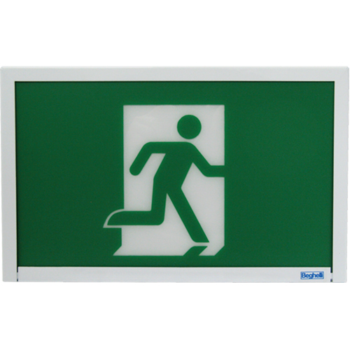 Enseigne de sortie coureur, DEL, &agrave; piles, 12" lo x 7 1/2" la, Pictogramme MAS Chibougamau