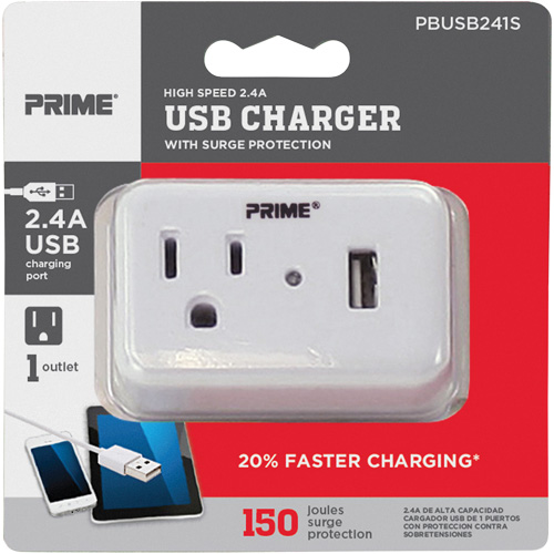 Prime&reg; USB Charger with Surge Protector MAS Chibougamau