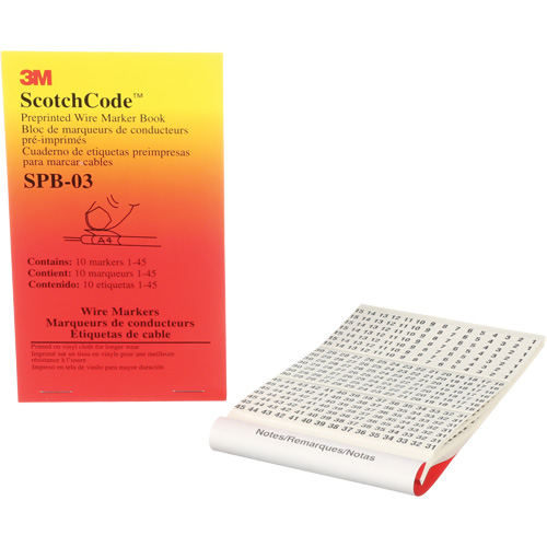 Livret d'&eacute;tiquettes pour le marquage de fils pr&eacute;imprim&eacute;es ScotchCode MAS Chibougamau