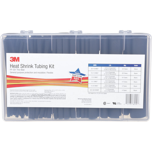 Tube thermor&eacute;tractable, Paroi mince, 6", 1" (2,54cm) - 0,1875" (0,48cm) MAS Chibougamau