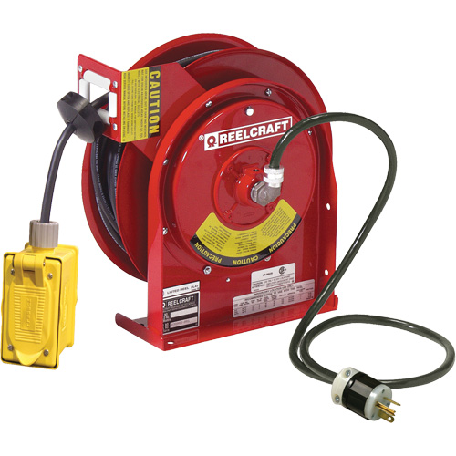 Power Cord Reel, 45', SJEOOW, 12 Gauge, 20 A MAS Chibougamau