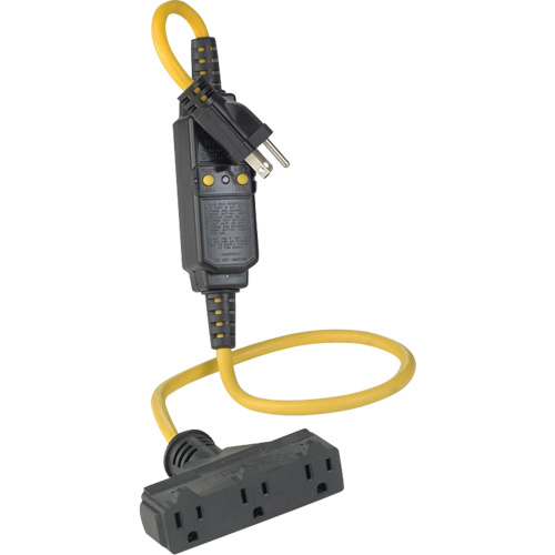 Triple-Tap Inline GCFI Extension Cord & Connector, 120 V, 15 Amps, 3' Cord MAS Chibougamau