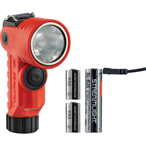 Vantage&reg; 180 X Multi-Fuel Helmet/Right Angle Flashlight, LED, Rechargeable/CR123A Batteries, Nylon Polymer MAS Chibougamau