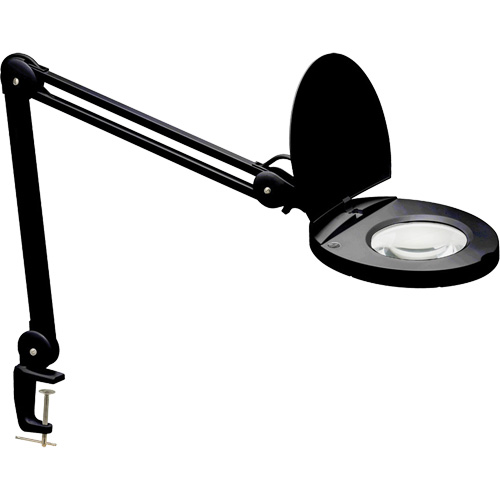 Adjustable Magnifier Lamp, 5 Diopter, LED Light, 47" Arm, C-Clamp, Black MAS Chibougamau