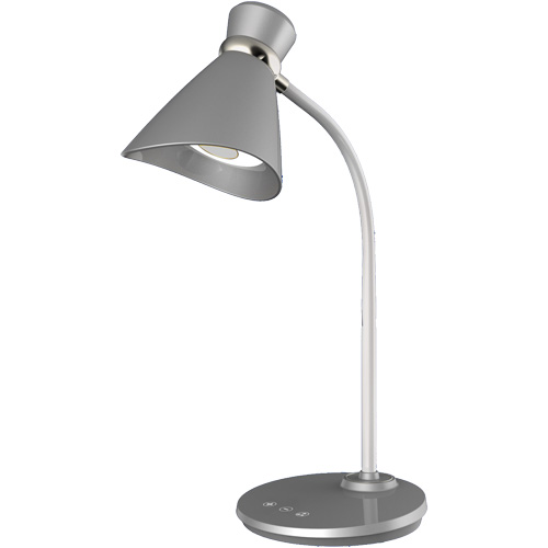 Desk Lamp, 6 W, LED, 16" Neck, Silver MAS Chibougamau