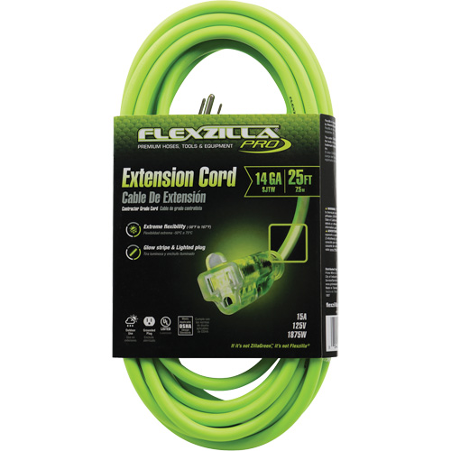 Cordon rallonge industriel Flexzilla Pro, Toutes saisons, SJTW, AWG 14/3, 15 A, 25' MAS Chibougamau