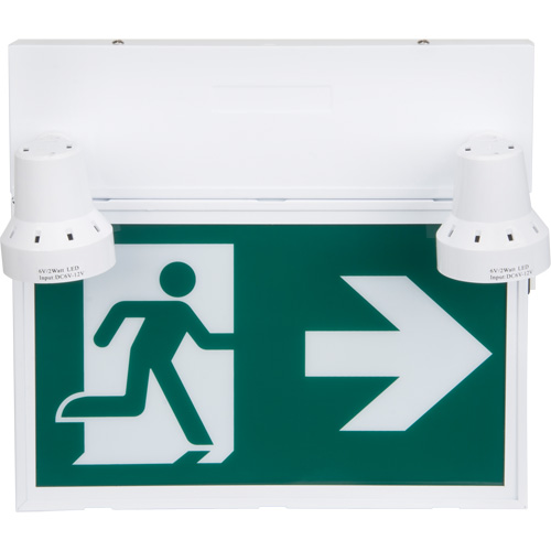 Running Man Sign with Security Lights, LED, Battery Operated/Hardwired, 12-1/10" L x 11" W, Pictogram MAS Chibougamau