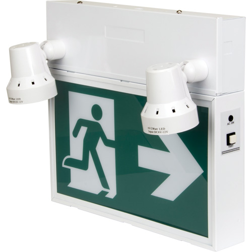 Running Man Sign with Security Lights, LED, Battery Operated/Hardwired, 12-1/10" L x 11" W, Pictogram MAS Chibougamau