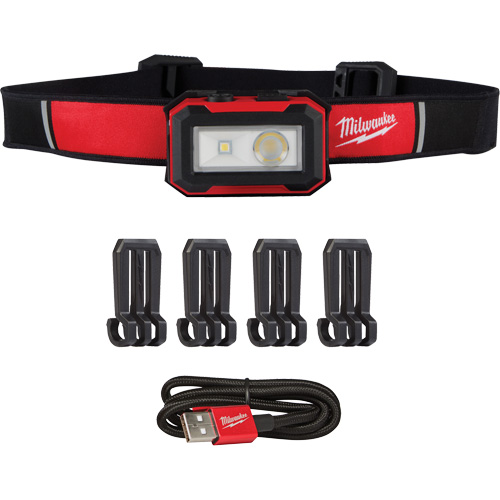 Lampe frontale magn&eacute;tique et lampe de travail, DEL, 450 lumens, 2,5 hres de fonctionnement, piles Rechargeable MAS Chibougamau
