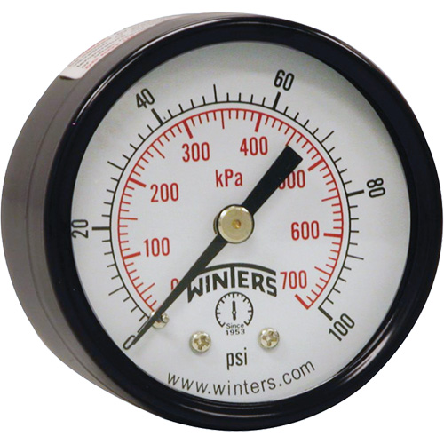 Manom&egrave;tre &eacute;conomique,  2", 0 - 160 psi, Fixation arri&egrave;re, Analogique MAS Chibougamau
