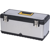 JPSTB-22 Boîte &agrave; outils en acier inoxydable, 11" P x 22-1/2" la x 10-3/4" h, Noir/Gris MAS Chibougamau