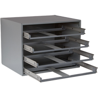 Casiers pour boîtes &agrave; compartiments, Acier, 4 compartiments, 20" la x 15-3/4" p, 15" h, Gris MAS Chibougamau