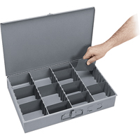 Boîtes &agrave; compartiments ajustables, Acier, Variable compartiments, 18" la x 12" p, 3" h, Gris MAS Chibougamau