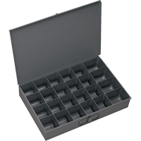 Boîtes &agrave; fond courb&eacute;, Acier, 24 compartiments, 13-3/8" la x 9-1/4" p, 2" h, Gris MAS Chibougamau