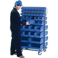 Support mobile deux c&ocirc;t&eacute;s pour bacs, &agrave; deux c&ocirc;t&eacute;s, 96 bacs, 36" la x 24" p x 63" h MAS Chibougamau