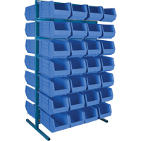 Support stationnaire deux c&ocirc;t&eacute;s pour bacs, 36" la x 24" p x 61" h, 56 bacs MAS Chibougamau