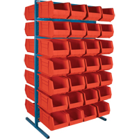 Support stationnaire deux c&ocirc;t&eacute;s pour bacs, 36" la x 24" p x 61" h, 56 bacs MAS Chibougamau