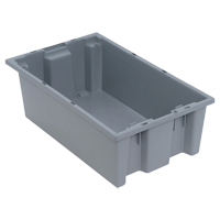 Stack & Nest Totes, 6" x 18" x 11", Grey MAS Chibougamau