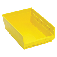 Shelf Bins, 8-3/8" W x 4" H x 11-5/8" D, Yellow, 30 lbs. Capacity MAS Chibougamau