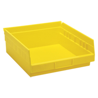Shelf Bins, 11-1/8" W x 4" H x 11-5/8" D, Yellow, 30 lbs. Capacity MAS Chibougamau