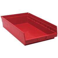 Bacs de rangement pour tablettes, 11-1/8" la x 4" H x 17-7/8" p, Rouge, Capacit&eacute; 40 lb MAS Chibougamau