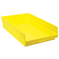 Bacs de rangement pour tablettes, 11-1/8" la x 4" H x 17-7/8" p, Jaune, Capacit&eacute; 40 lb MAS Chibougamau