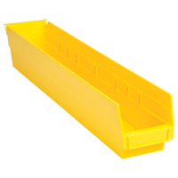 Shelf Bins, 4-1/8" W x 4" H x 23-5/8" D, Yellow, 50 lbs. Capacity MAS Chibougamau