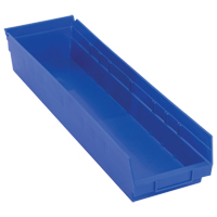 Bacs de rangement pour tablettes, 6-5/8" la x 4" H x 23-5/8" p, Bleu, Capacit&eacute; 50 lb MAS Chibougamau