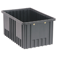 Conductive Dividable Grid Containers, Polypropylene, 10-7/8" W x 16-1/2" D x 8" H, Black MAS Chibougamau