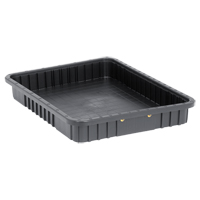 Conductive Dividable Grid Containers, Polypropylene, 17-1/2" W x 22-1/2" D x 3" H, Black MAS Chibougamau