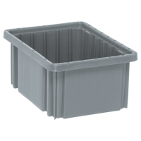 Divider Box&reg; Containers, Plastic, 10.9" W x 8.3" D x 5" H, Grey MAS Chibougamau