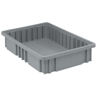 Divider Box&reg; Containers, Plastic, 16.5" W x 10.9" D x 3.5" H, Grey MAS Chibougamau