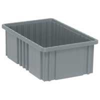 Divider Box&reg; Containers, Plastic, 16.5" W x 10.9" D x 6" H, Grey MAS Chibougamau