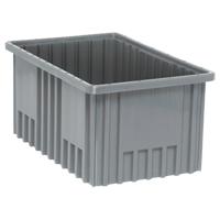 Divider Box&reg; Containers, Plastic, 16.5" W x 10.9" D x 8" H, Grey MAS Chibougamau