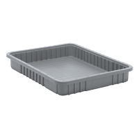 Divider Box&reg; Containers, Plastic, 22.5" W x 17.5" D x 3" H, Grey MAS Chibougamau