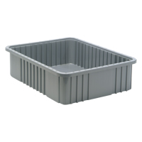 Divider Box&reg; Containers, Plastic, 22.5" W x 17.5" D x 6" H, Grey MAS Chibougamau