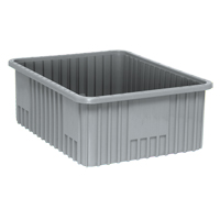 Divider Box&reg; Containers, Plastic, 22.5" W x 17.5" D x 8" H, Grey MAS Chibougamau