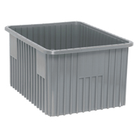 Divider Box&reg; Containers, Plastic, 22.5" W x 17.5" D x 12" H, Grey MAS Chibougamau