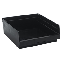 Economy Shelf Bin, 11-1/8" W x 4" H x 11-5/8" D, Black MAS Chibougamau