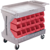 Pro Cart With Blue Bins, Double-sided, 36 bins, 45-5/18" W x 24" D x 34-3/4" H MAS Chibougamau
