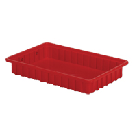 Contenants Divider Box, Poly&eacute;thyl&egrave;ne, 16,5" la x 10,9" p x 2,5" h, Rouge MAS Chibougamau