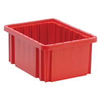 Divider Box&reg; Containers, Plastic, 10.9" W x 8.3" D x 5" H, Red MAS Chibougamau