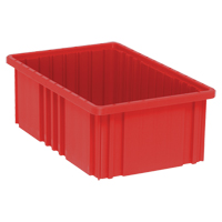 Divider Box&reg; Containers, Plastic, 16.5" W x 10.9" D x 6" H, Red MAS Chibougamau