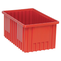 Divider Box&reg; Containers, Plastic, 16.5" W x 10.9" D x 8" H, Red MAS Chibougamau